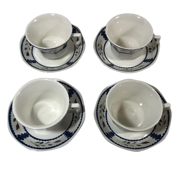 ADAMS Ironstone Lancaster Set of 4 Teacups & Saucers Made in England - Picture 3 of 12